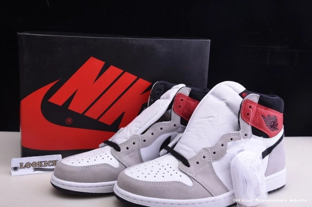 Official Maikesneakers Grey Air Jordan High Smoke Light OG 1 555088-126 0730